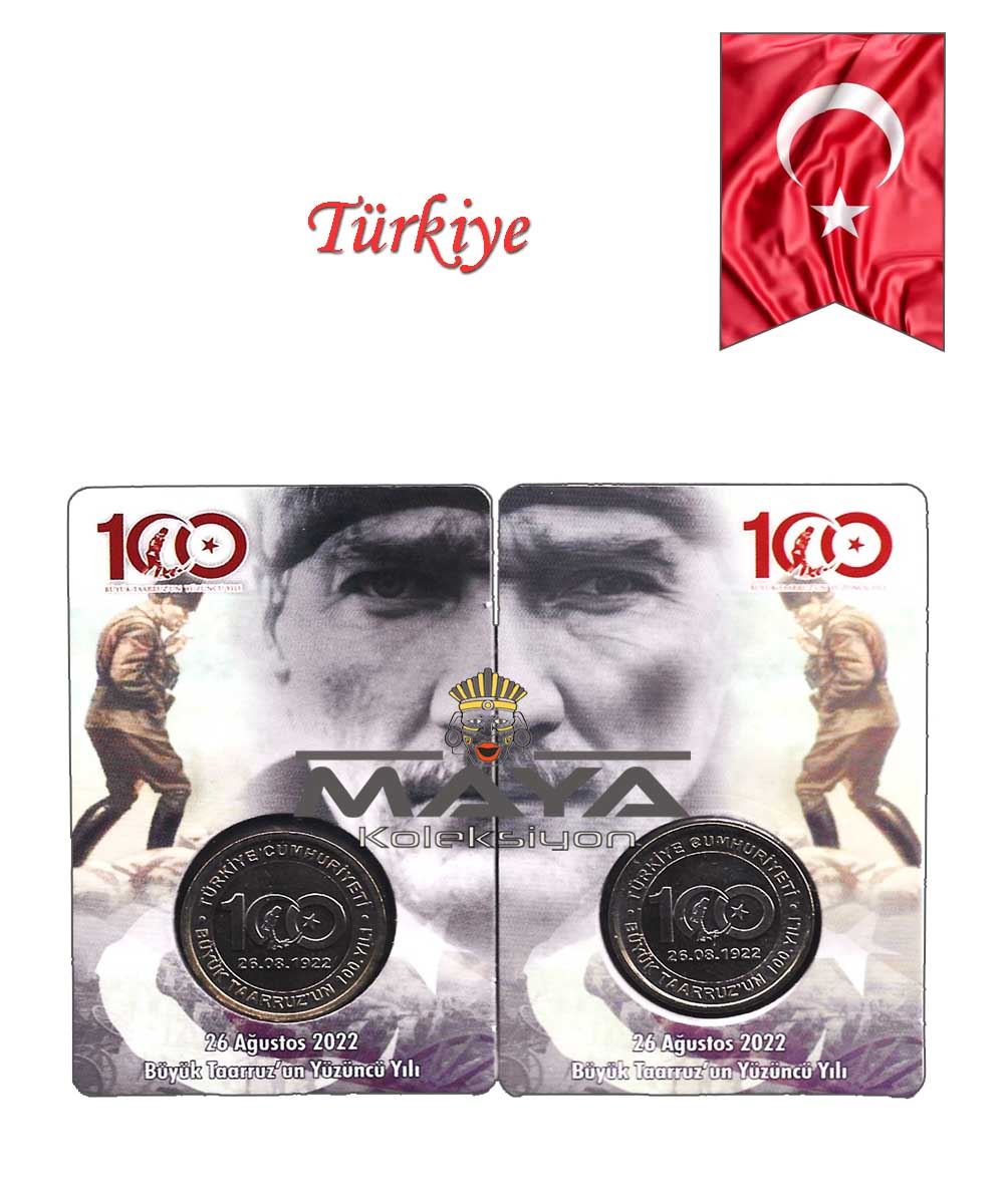 2022 Yılı Büyük Taaruz 100. Yılı Hatıra 1 Türk Lirası