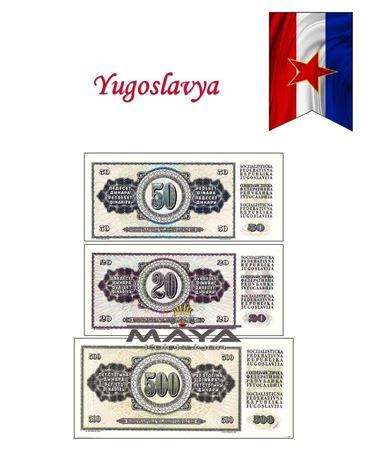 1978 Yılı Yugoslavya  20 - 50 - 500 Dinar